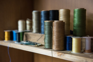 Sewing thread for leather goods.