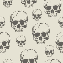 Seamless Vector Patterns With Grunge  Human Skull