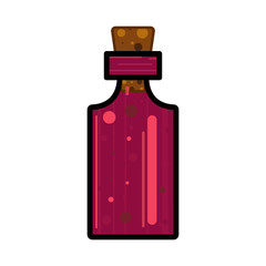 Glass bottle design. Vector illustration concept. Liquid with bubbles.
