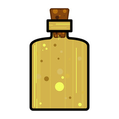 Glass bottle design. Vector illustration concept. Liquid with bubbles.