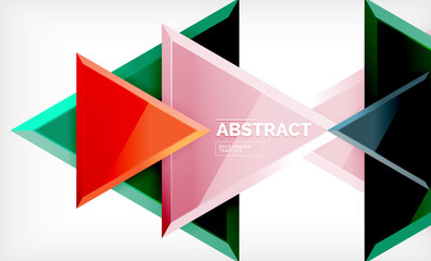 Triangular low poly background design, multicolored triangles