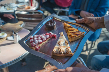 Various of french desserts