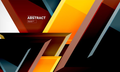 Triangular low poly background design, multicolored triangles