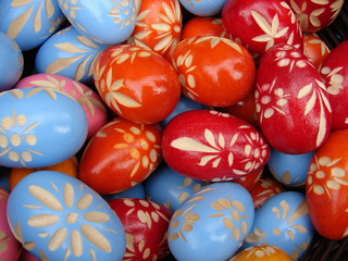 Fototapeta na wymiar colorful easter eggs, close up