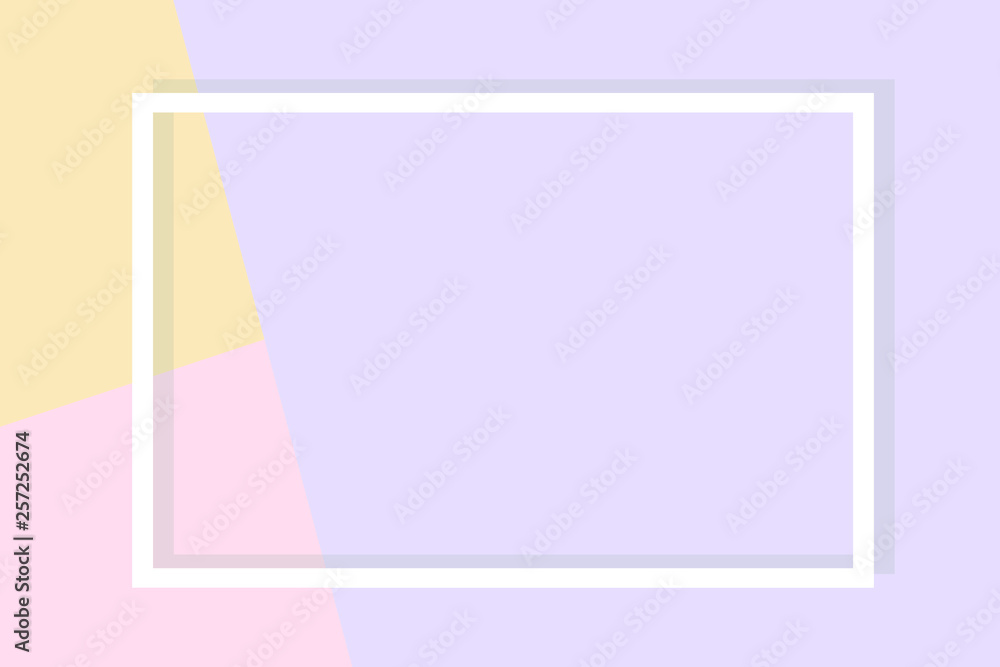 Poster empty frame on color pastel background. minimal concept, flat style. copy space for text, design you
