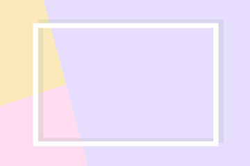 Empty frame on color pastel background. Minimal concept, Flat style. Copy space for text, design your idea, quotes and sayings