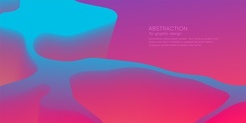 Abstract wallpaper with 3d dynamic shape. Background with motion forms. Futuristic  trendy backdrop. Modern layout. Science glow graphic. Vector