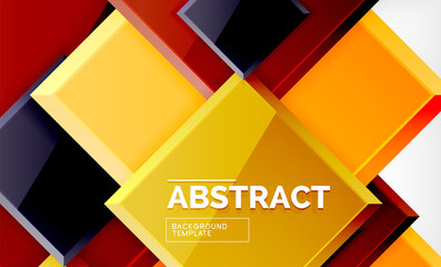 Geometric abstract background, modern square design