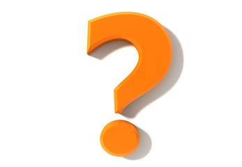 question mark interrogation point punctuation mark 3d orange sign symbol icon isolated on white background