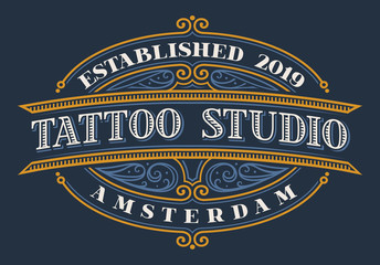 Vintage lettering for tattoo studio