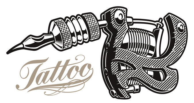 .Vector illustration of a tattoo machine