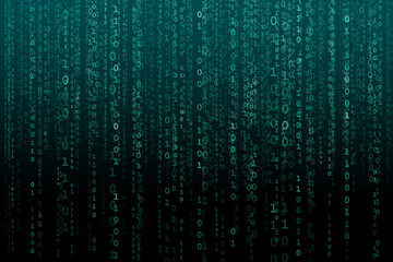 Abstract digital background with binary code. Hackers, darknet, virtual reality and science fiction.