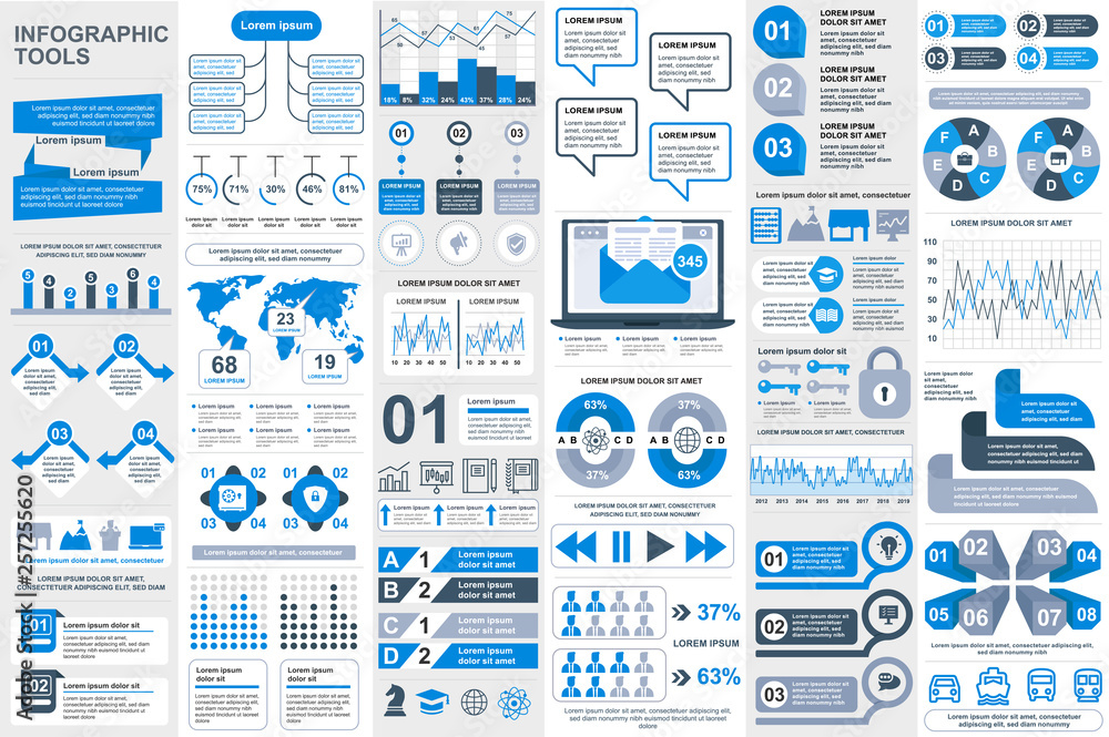 Wall mural infographic elements data visualization vector design template. can be used for steps, options, busi