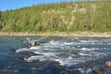 River threshold on the taiga.