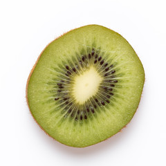 Fototapeta na wymiar Kiwi fruit slices on white background.