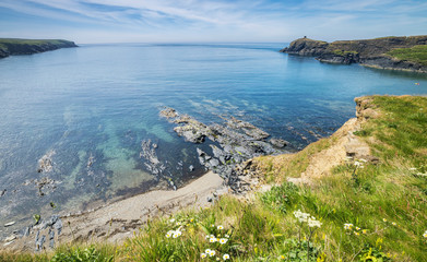 Fototapeta na wymiar Abereiddi Bay at Bright Summer Day in Pembrokeshire