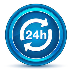 24 hours update icon eyeball blue round button