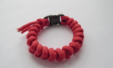 Red paracord bracelet