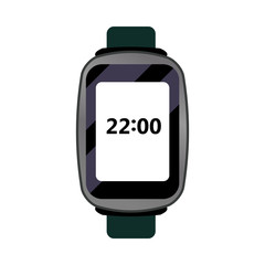 Black digital wristwatch illustration. Clock, hand, accessorise. Style and fashion concept. Vector illustration can be used for casual style, time management, fashion