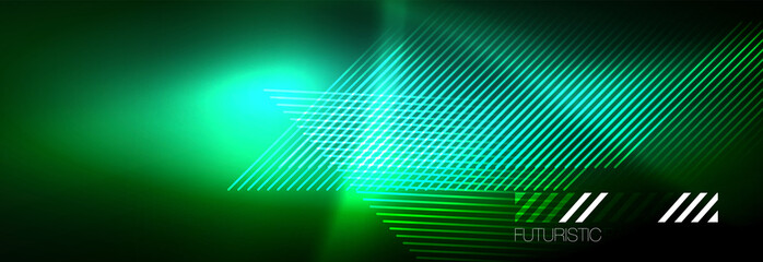 Obraz premium Abstract neon glowing light background. Dark background with lights. Abstract background with neon lights, night view.