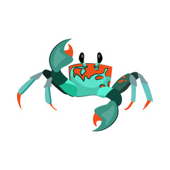 Exotic crab illustration. Mollusc, ocean, seafood. Nature concept. Vector illustration can be used for topics like sea animals, sea, restaurant, eating
