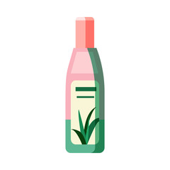 Pink cosmetic tube illustration. Cosmetics, treatment, natural. Aloe vera product concept. Vector illustration can be used for topics like beauty, spa, self care
