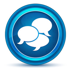 Conversation icon eyeball blue round button