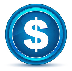 Dollar sign icon eyeball blue round button