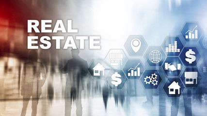 Real estate. Property insurance and security concept. Mixed media.