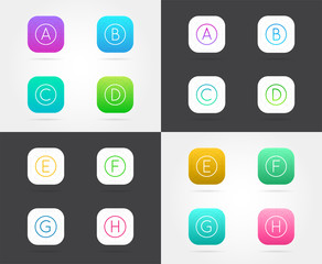 Set of App Icon Templates with Guidelines. Vector Fresh Colour.