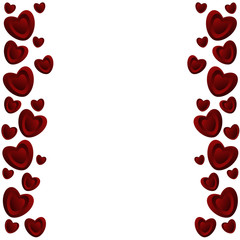 A frame of red  hearts.Wedding frame.