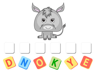 Cartoon donkey crossword
