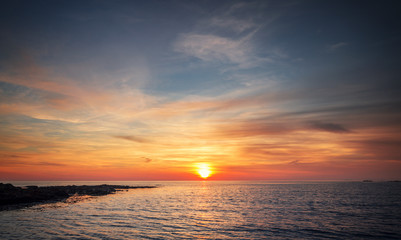 Sunset over Sea in North Wales
