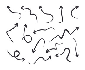 Set of hand drawn arrows