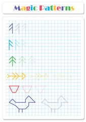 Continue the pattern with crayons or felt-tip pens