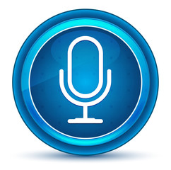 Microphone icon eyeball blue round button