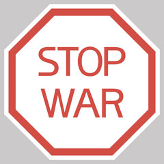 Obraz premium Stop war. Sign. Text poster against aggression, bloodshed, for world peace.