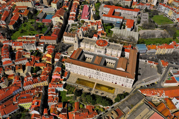 Lissabon Luftbilder - Luftaufnahmen von Lissabon: Ponte 25 de Abril, Castelo de S&atilde;o Jorge, Igreja de Santa Engr&aacute;cia, Commerce Square und weitere Sehensw&uuml;rdigkeiten