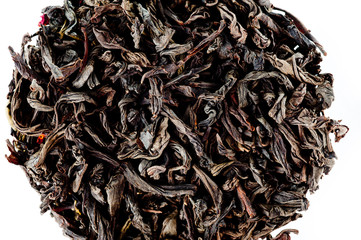  Aromatic natural black loose leaf tea shot close up
