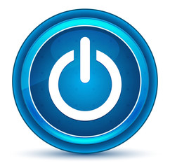 Power icon eyeball blue round button
