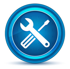 Tools icon eyeball blue round button