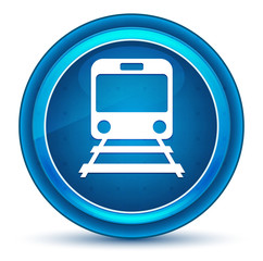 Train icon eyeball blue round button