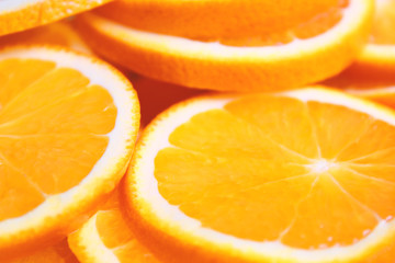 Fresh sliced oranges. Close-up. Background. Texture.