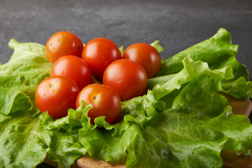 vegetarianism green salad with red tomatoes