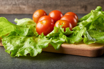 vegetarianism green salad with red tomatoes