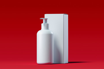 Cosmetic dispenser for cream, gel, lotion. Beauty product package. 3d rendering.