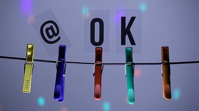 clothespin ok text mail symbol disco light nobody hd footage 