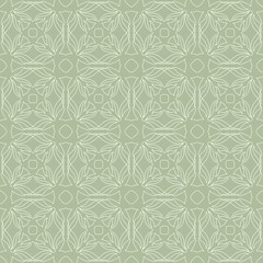 Seamless abstract floral pattern in oriental style. Geometric flower ornament.