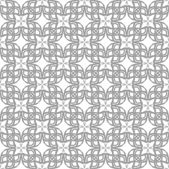 Seamless abstract floral pattern in oriental style. Geometric flower ornament on a white background.