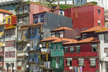 Colorful traditional houses in old town Porto, Portugal